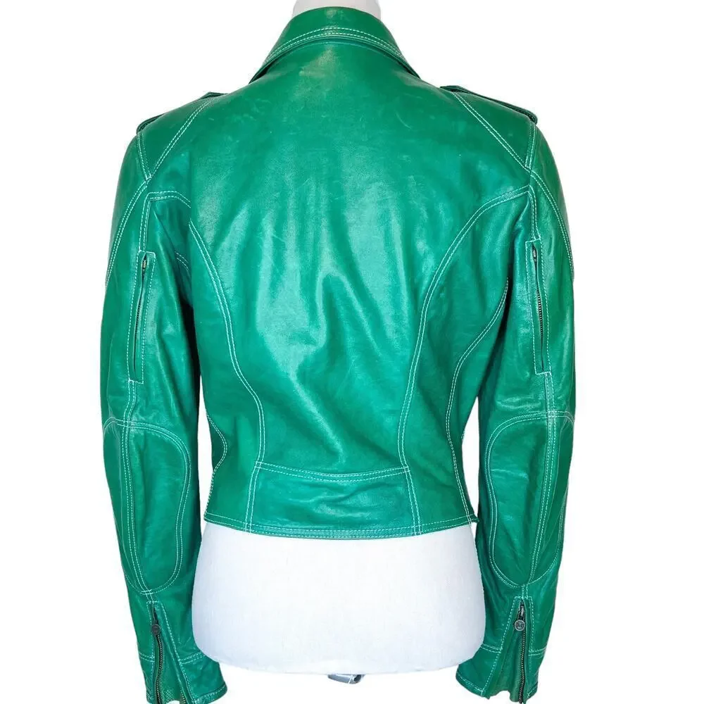 COPY - Matchless Biker Leather Jacket in British Green Size XS (44) - Picture 11 of 11